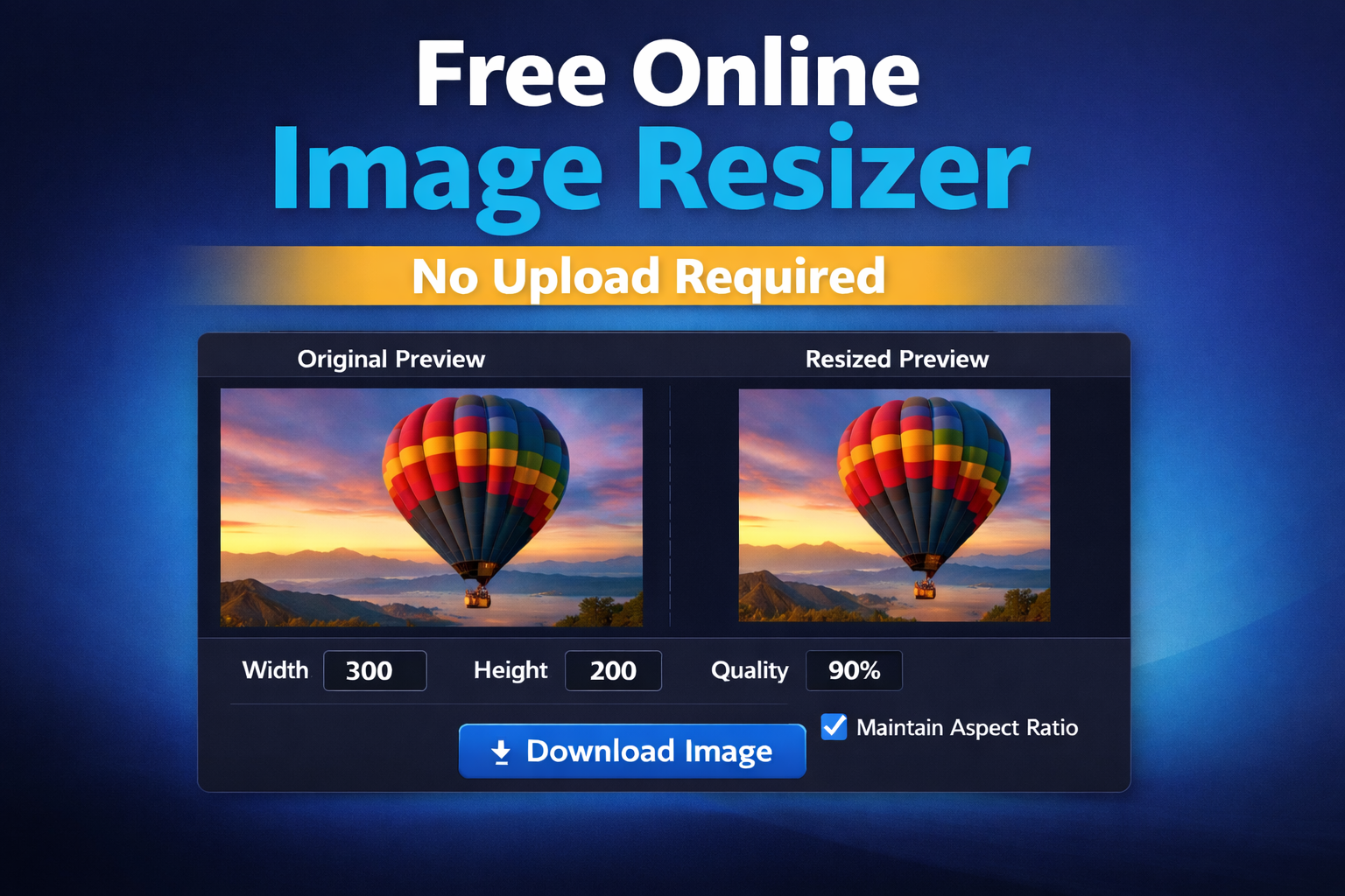 Free Online Image Resizer – Resize Images Without Upload | EliteCodder